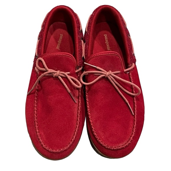 Women’s Patagonia Waxed Red Kula Suede Moccasins Size 7 - Picture 1 of 8